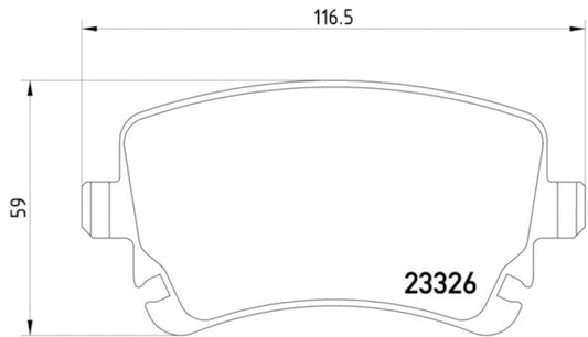 Front View of Rear Disc Brake Pad Set PAGID 355015951