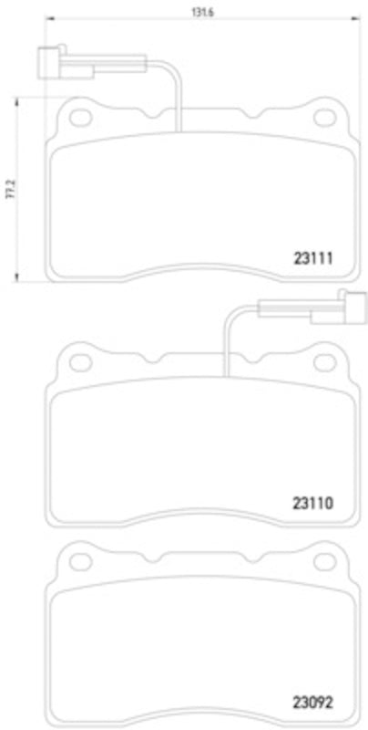 Front View of Front Disc Brake Pad Set PAGID 355018361