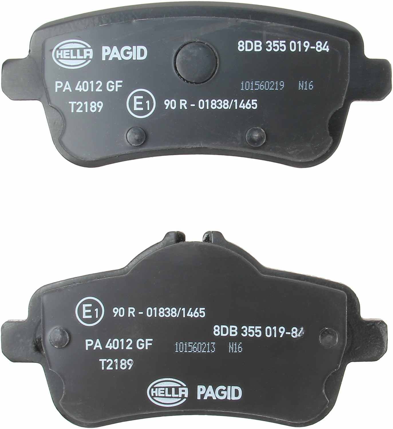 Back View of Rear Disc Brake Pad Set PAGID 355019841