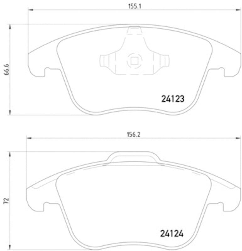 Front View of Front Disc Brake Pad Set PAGID 355019881