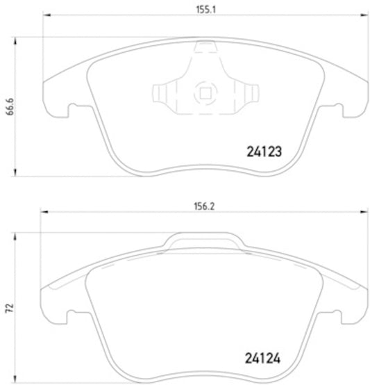 Front View of Front Disc Brake Pad Set PAGID 355019881