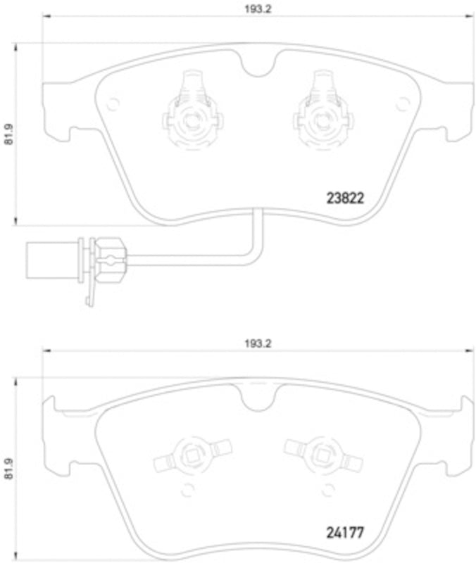 Front View of Front Disc Brake Pad Set PAGID 355020441