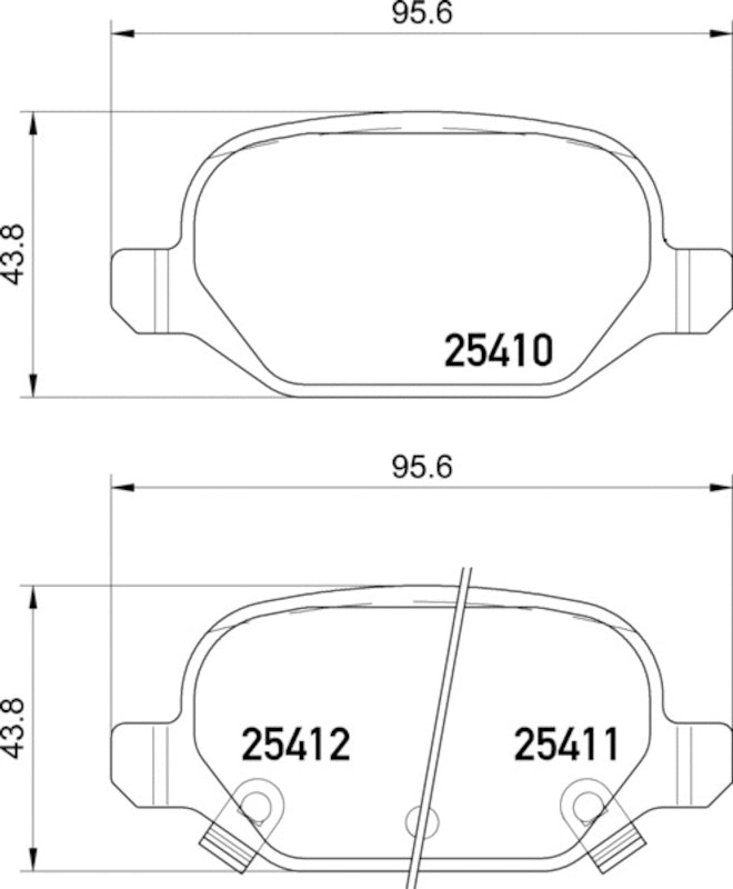 Front View of Rear Disc Brake Pad Set PAGID 355020751