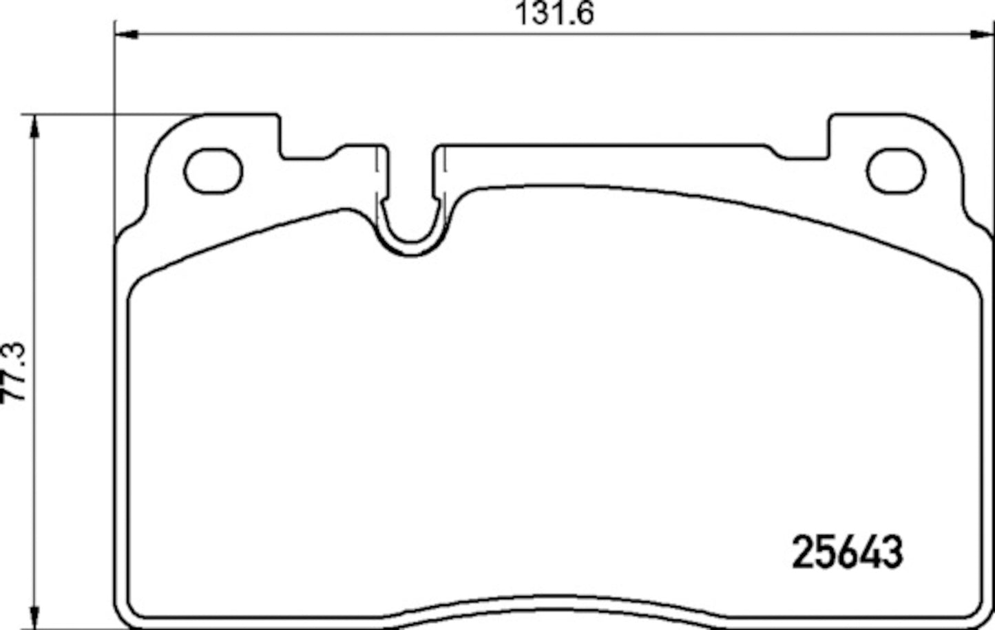 Front View of Front Disc Brake Pad Set PAGID 355021331