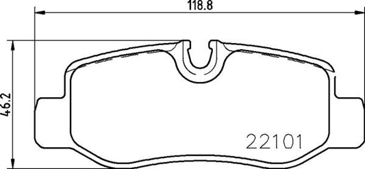 Front View of Rear Disc Brake Pad Set PAGID 355021761