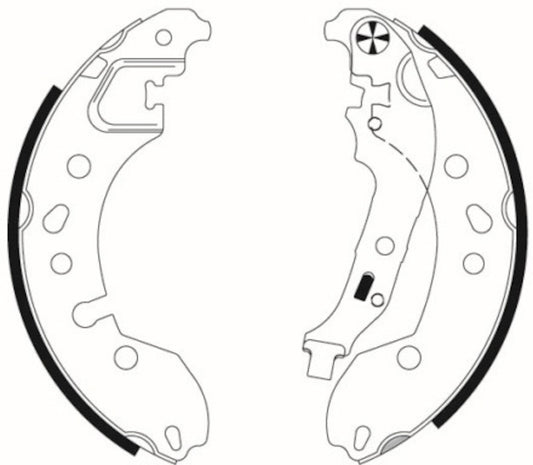 Front View of Rear Drum Brake Shoe PAGID 355022181