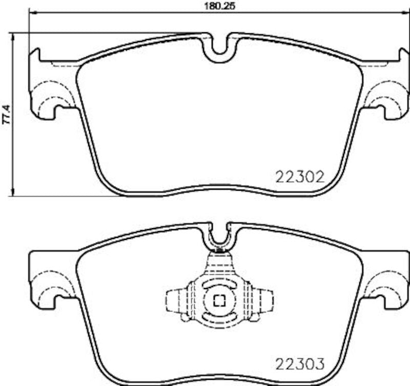 Front View of Front Disc Brake Pad Set PAGID 355024661