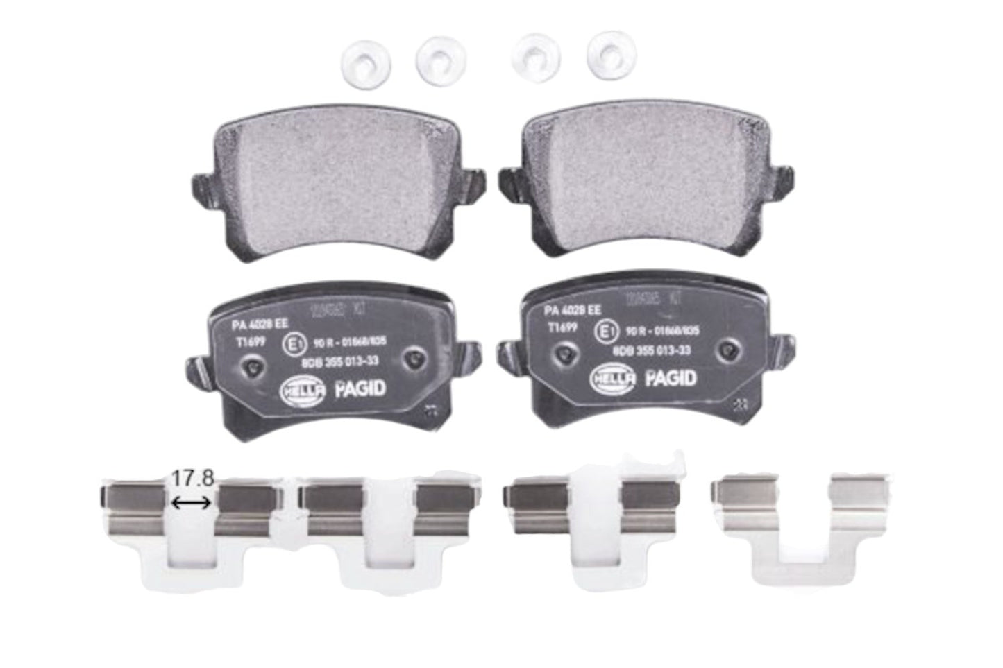 Front View of Rear Disc Brake Pad Set PAGID 355025331