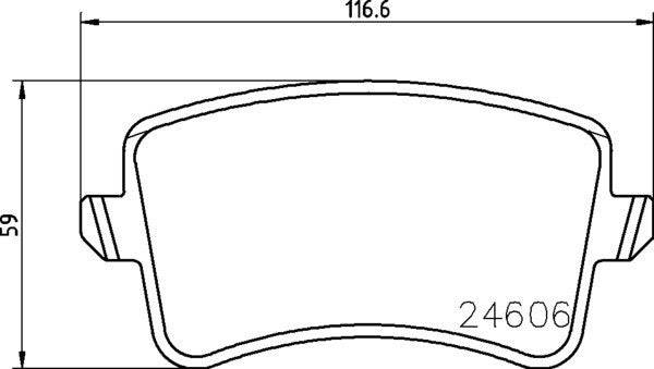 Front View of Rear Disc Brake Pad Set PAGID 355025381