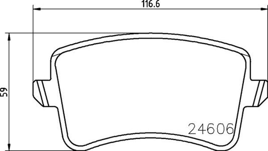 Front View of Rear Disc Brake Pad Set PAGID 355025381