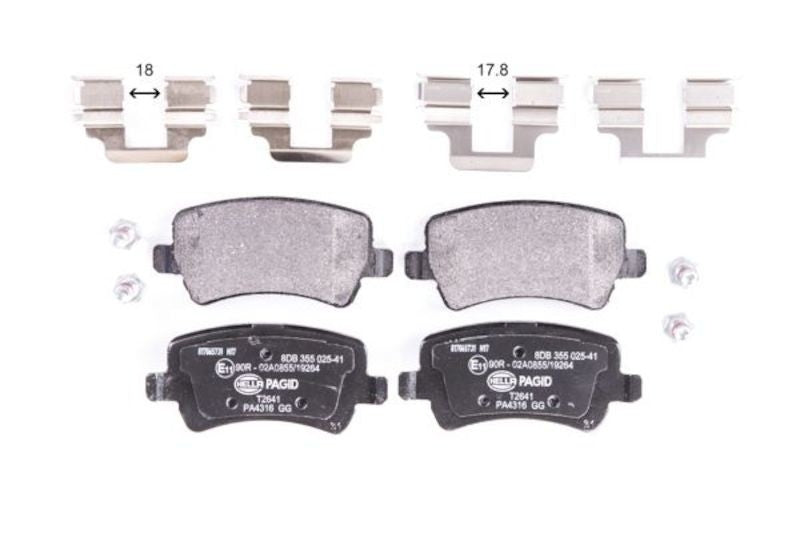 Front View of Rear Disc Brake Pad Set PAGID 355025411