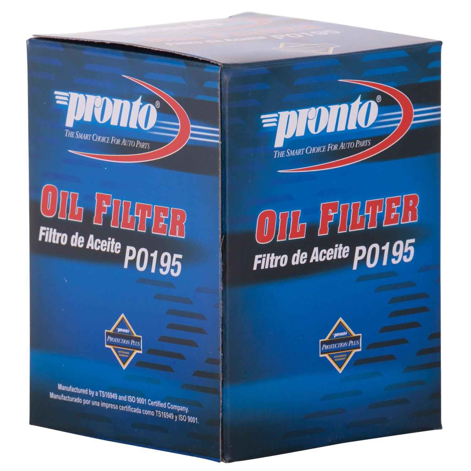 Front View of Engine Oil Filter PRONTO PO195