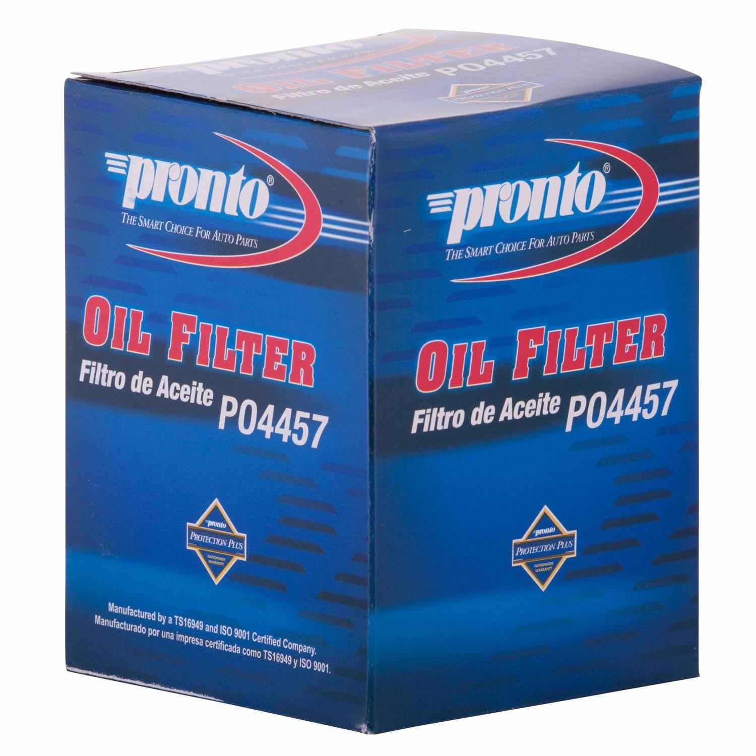 Front View of Engine Oil Filter PRONTO PO4457