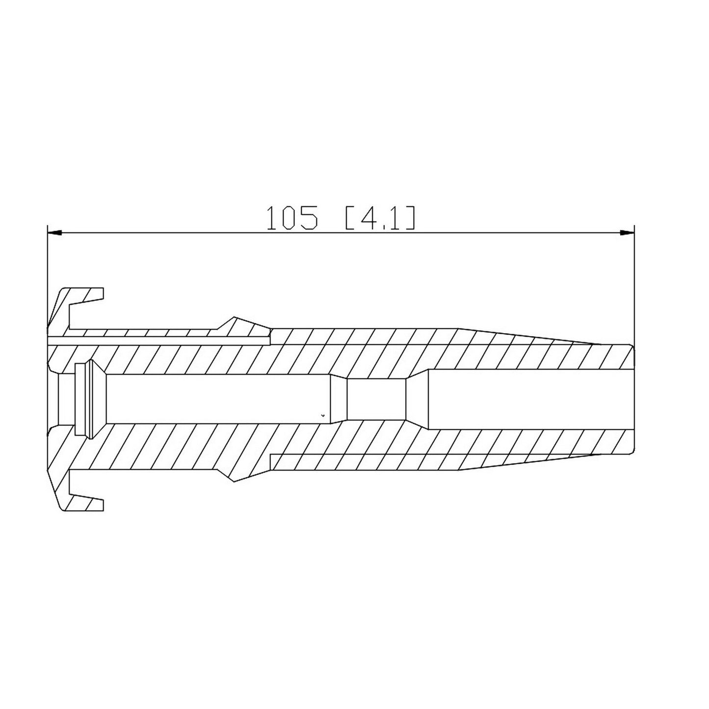 Side View of Direct Ignition Coil Boot PRENCO 36-2041