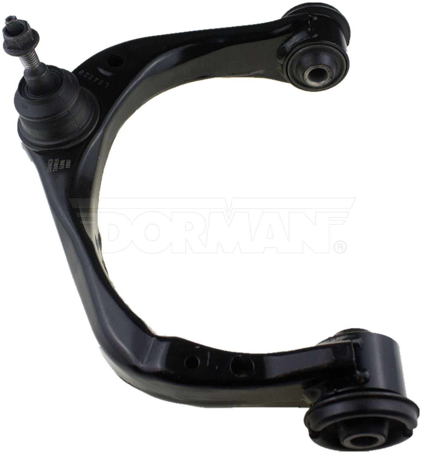 Angle View of Front Upper Left Suspension Control Arm and Ball Joint Assembly DORMAN 527-049