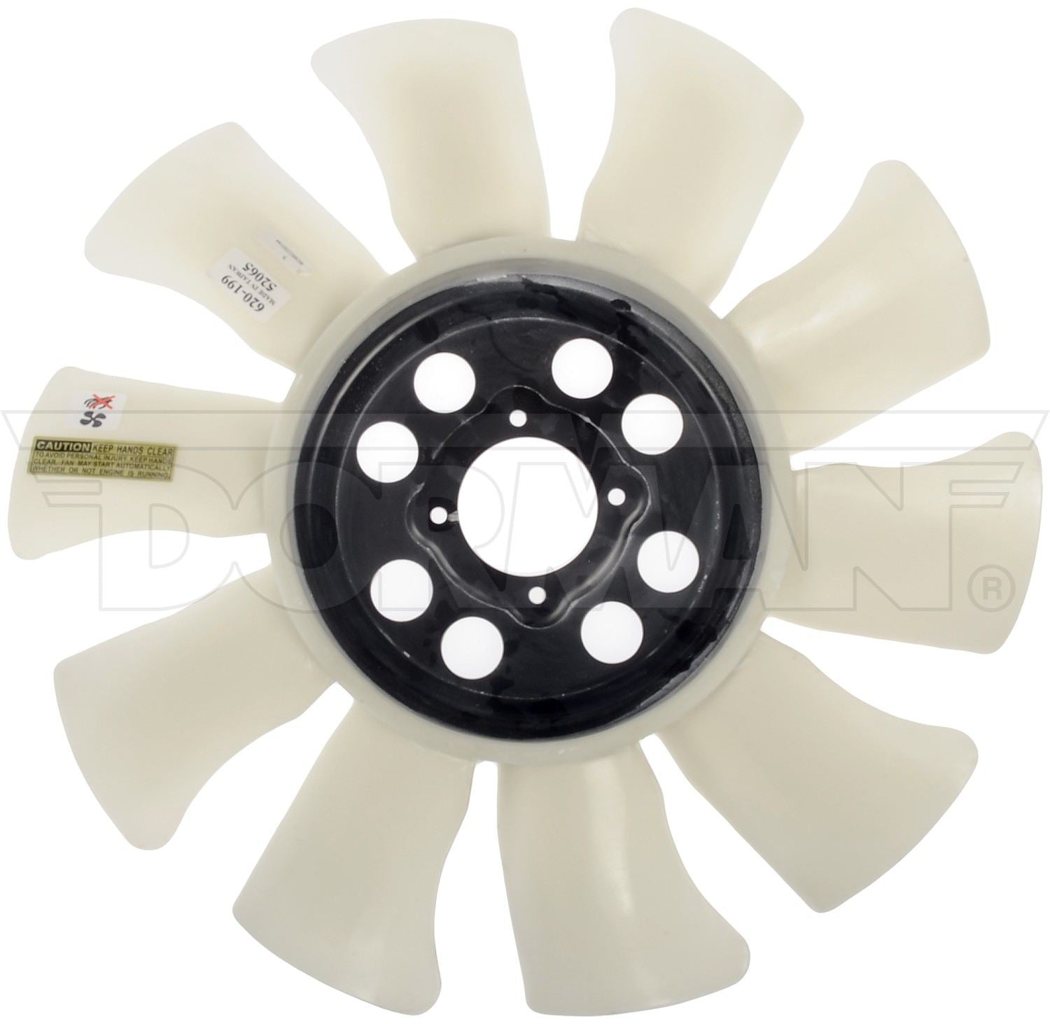 Top View of Engine Cooling Fan Blade DORMAN 620-199