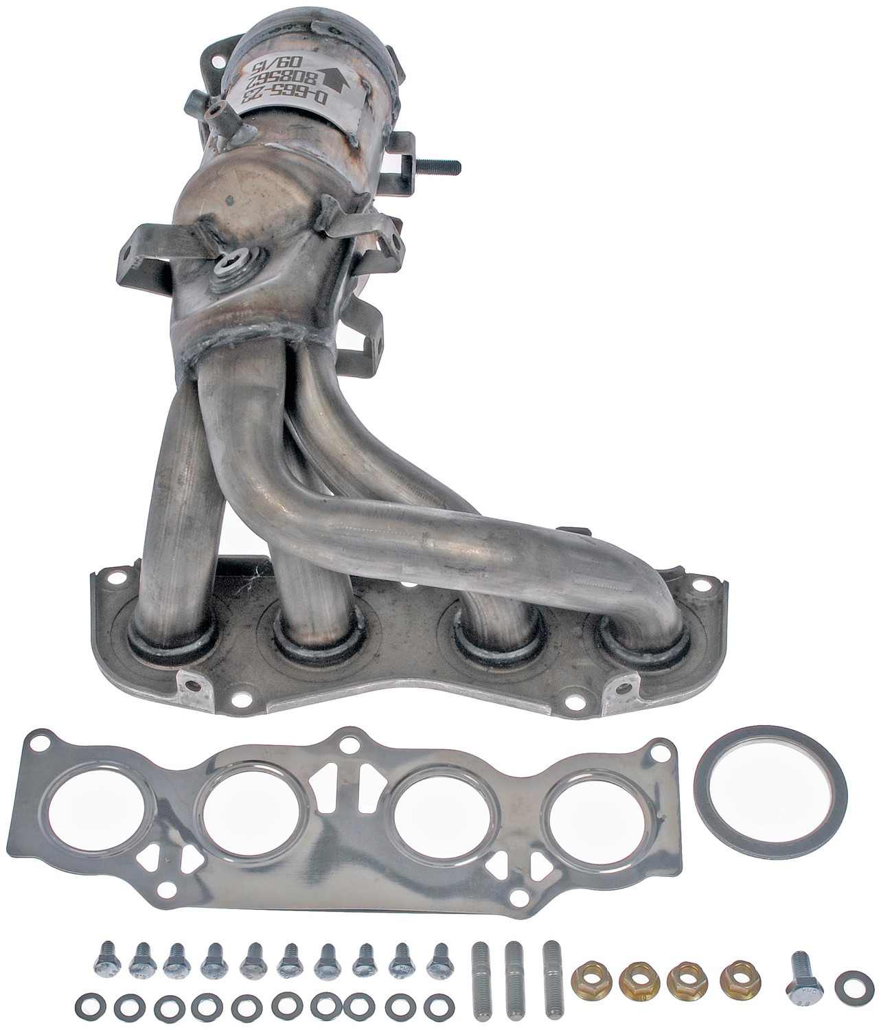 Angle View of Catalytic Converter with Integrated Exhaust Manifold DORMAN 673-811