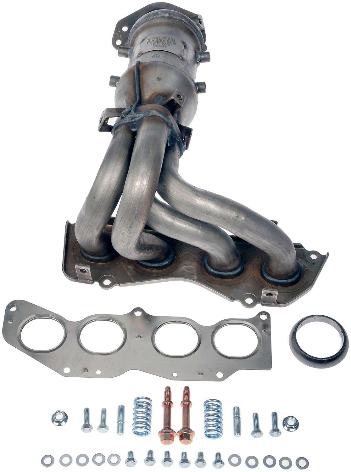 Angle View of Front Catalytic Converter with Integrated Exhaust Manifold DORMAN 674-028