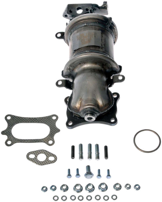 Angle View of Front Catalytic Converter with Integrated Exhaust Manifold DORMAN 674-145