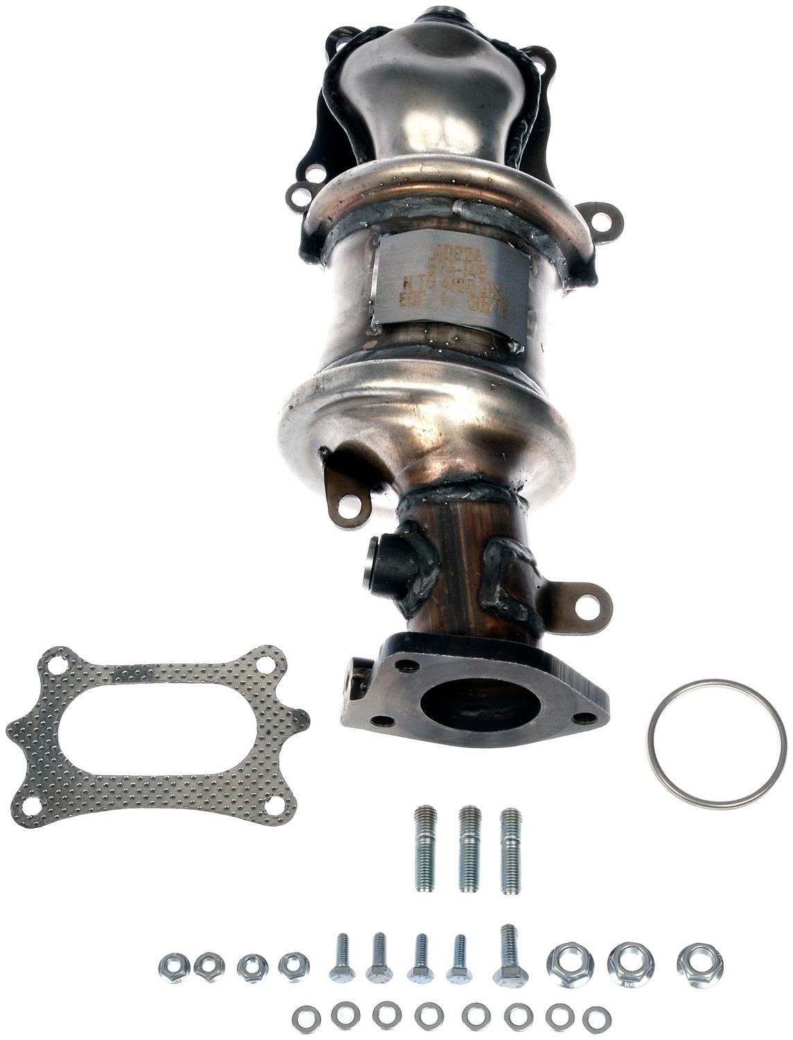 Angle View of Rear Catalytic Converter with Integrated Exhaust Manifold DORMAN 674-146