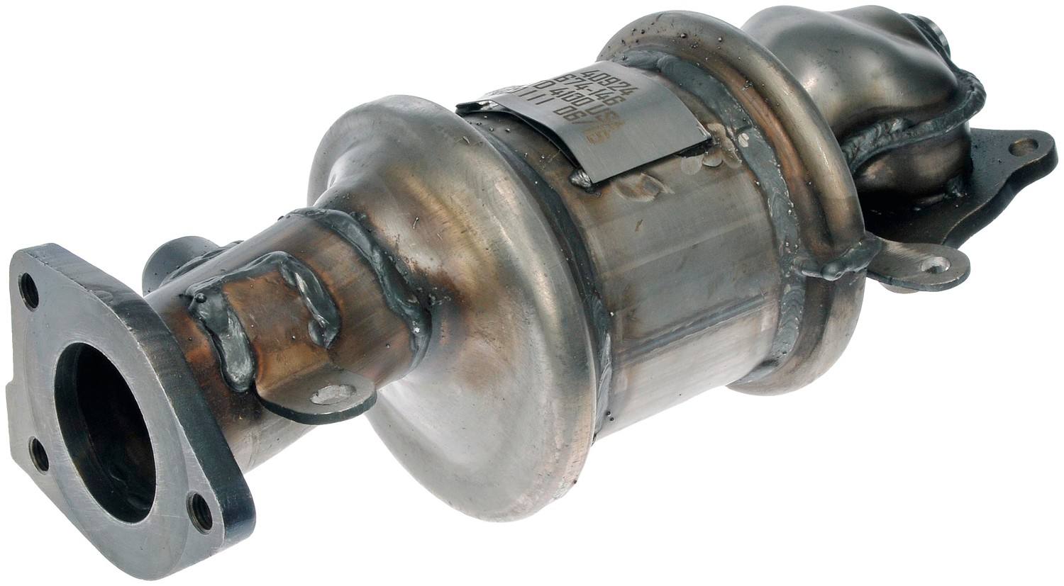 Front View of Rear Catalytic Converter with Integrated Exhaust Manifold DORMAN 674-146