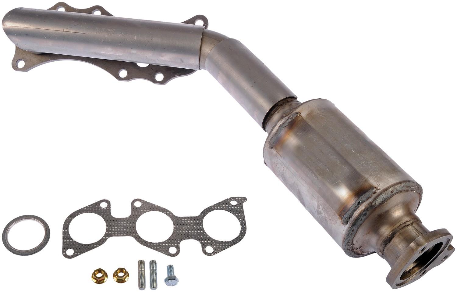 Angle View of Left Catalytic Converter with Integrated Exhaust Manifold DORMAN 674-797