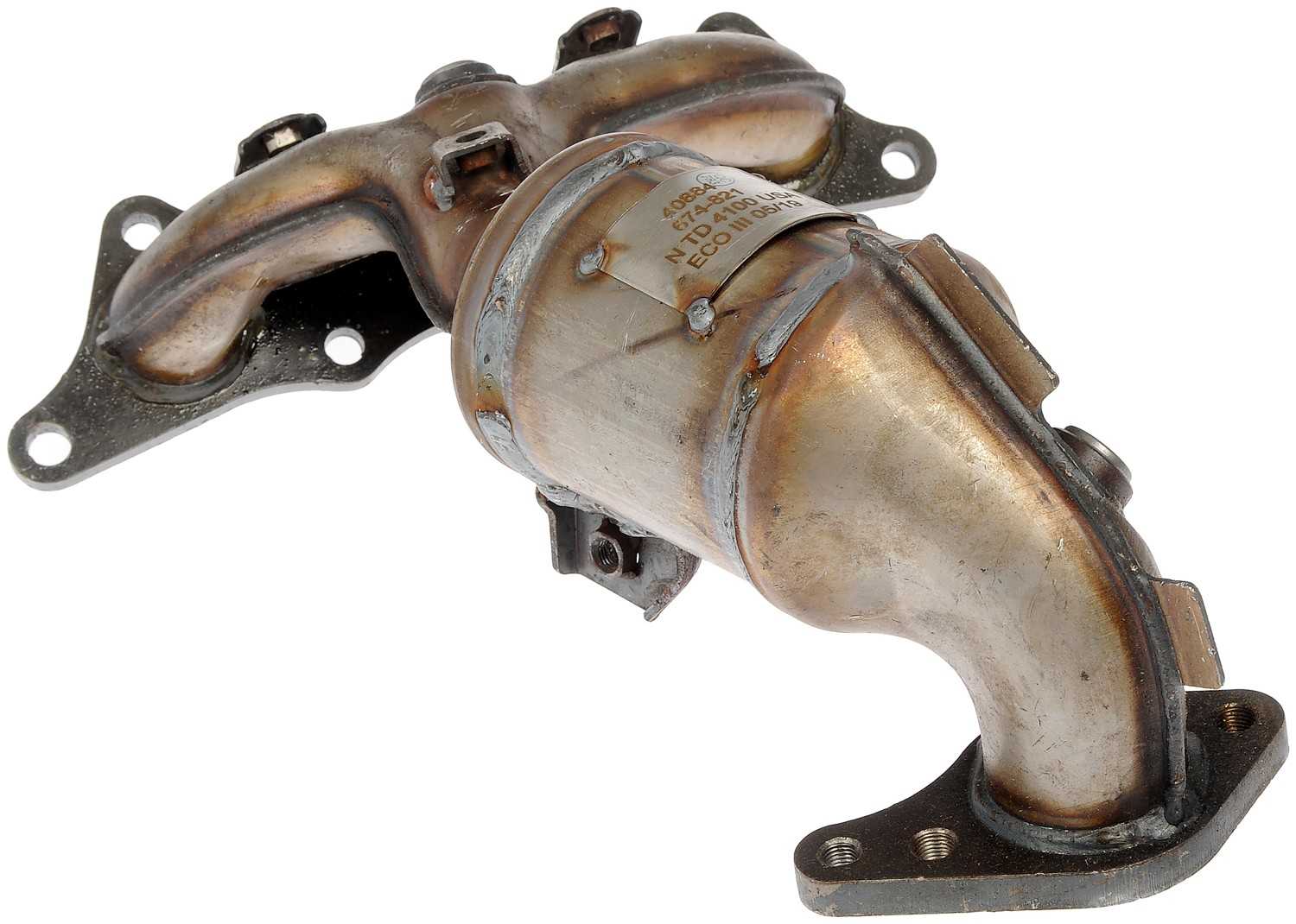 Top View of Front Catalytic Converter with Integrated Exhaust Manifold DORMAN 674-821