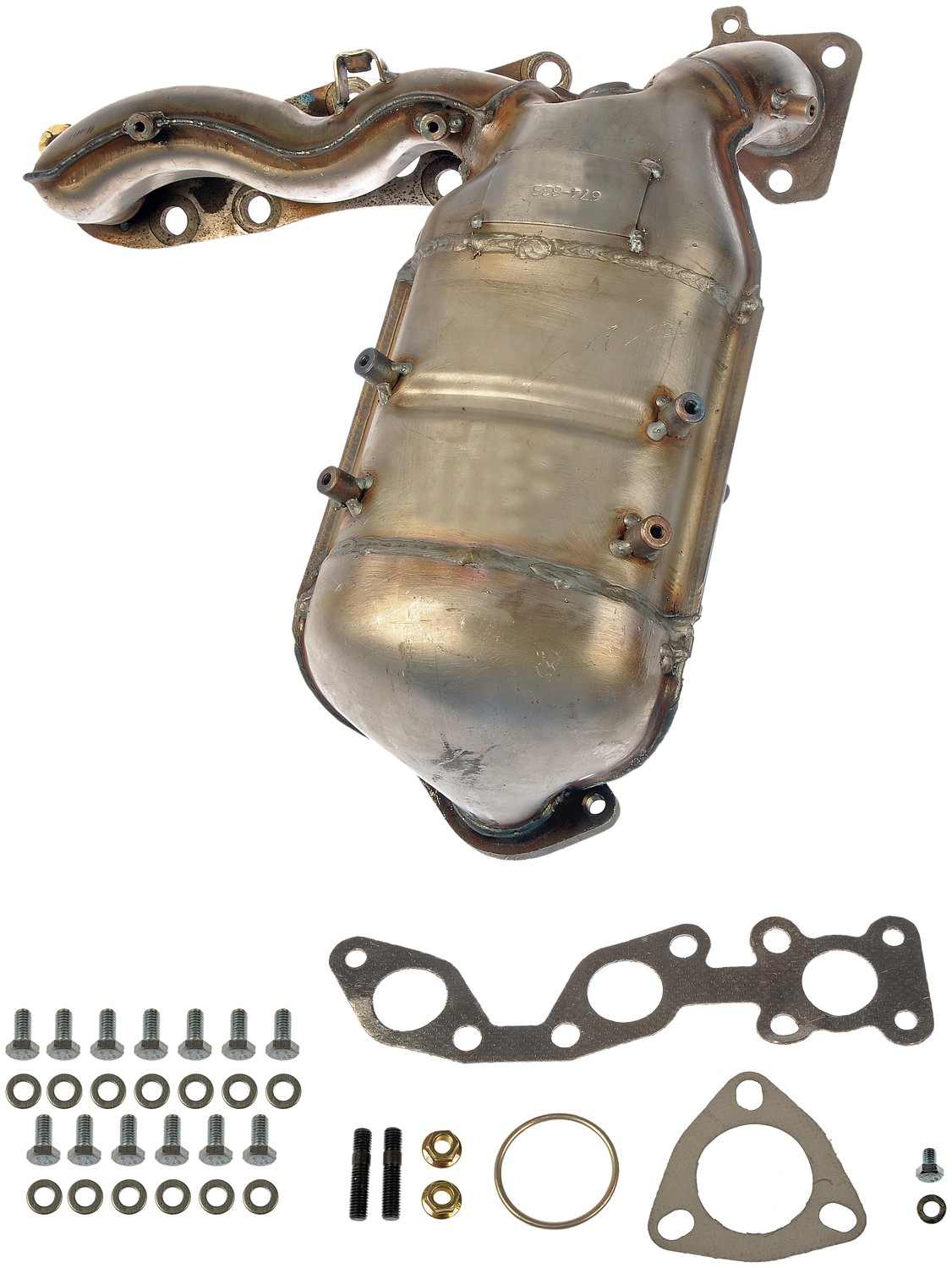 Angle View of Front Catalytic Converter with Integrated Exhaust Manifold DORMAN 674-835