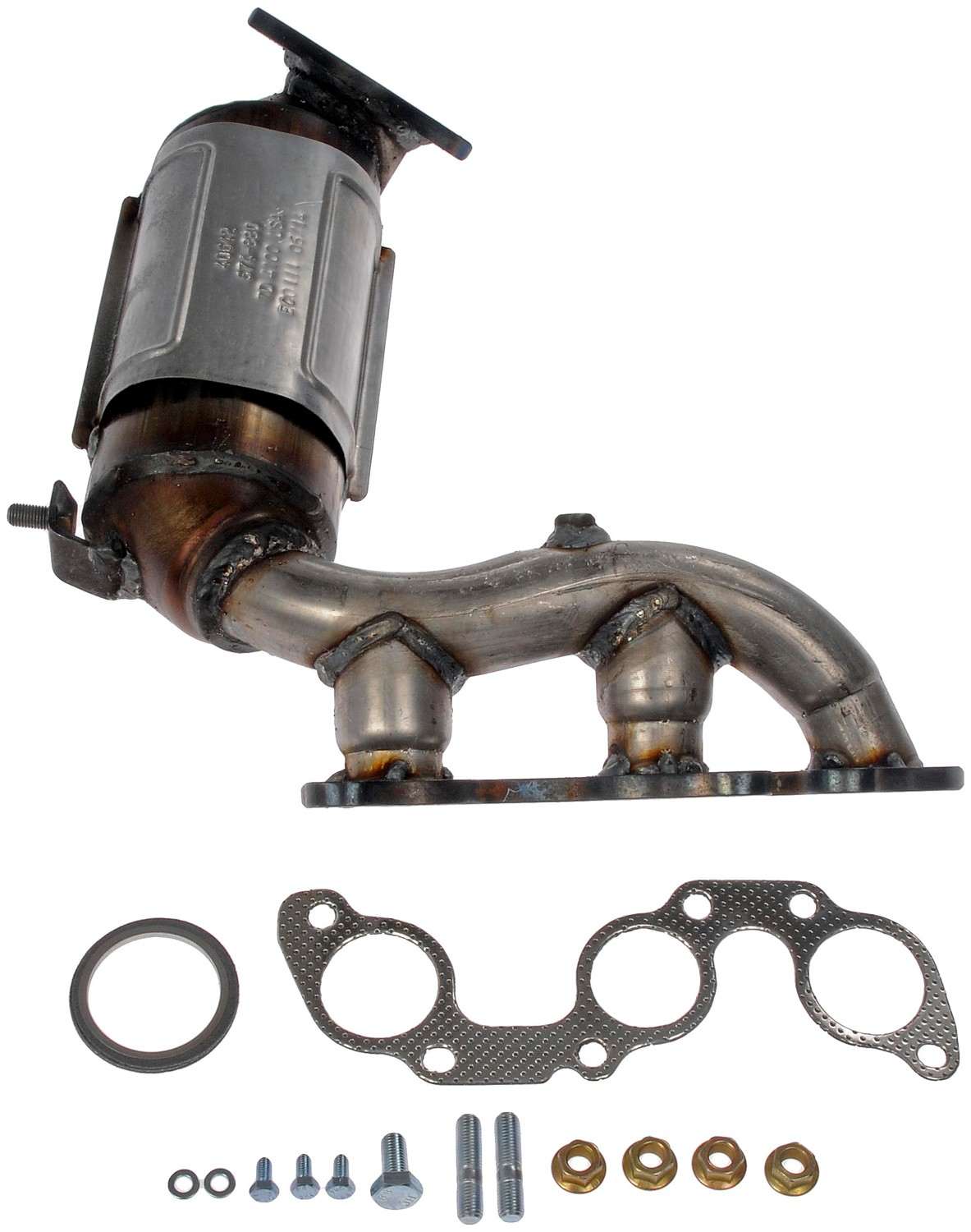 Angle View of Rear Catalytic Converter with Integrated Exhaust Manifold DORMAN 674-880