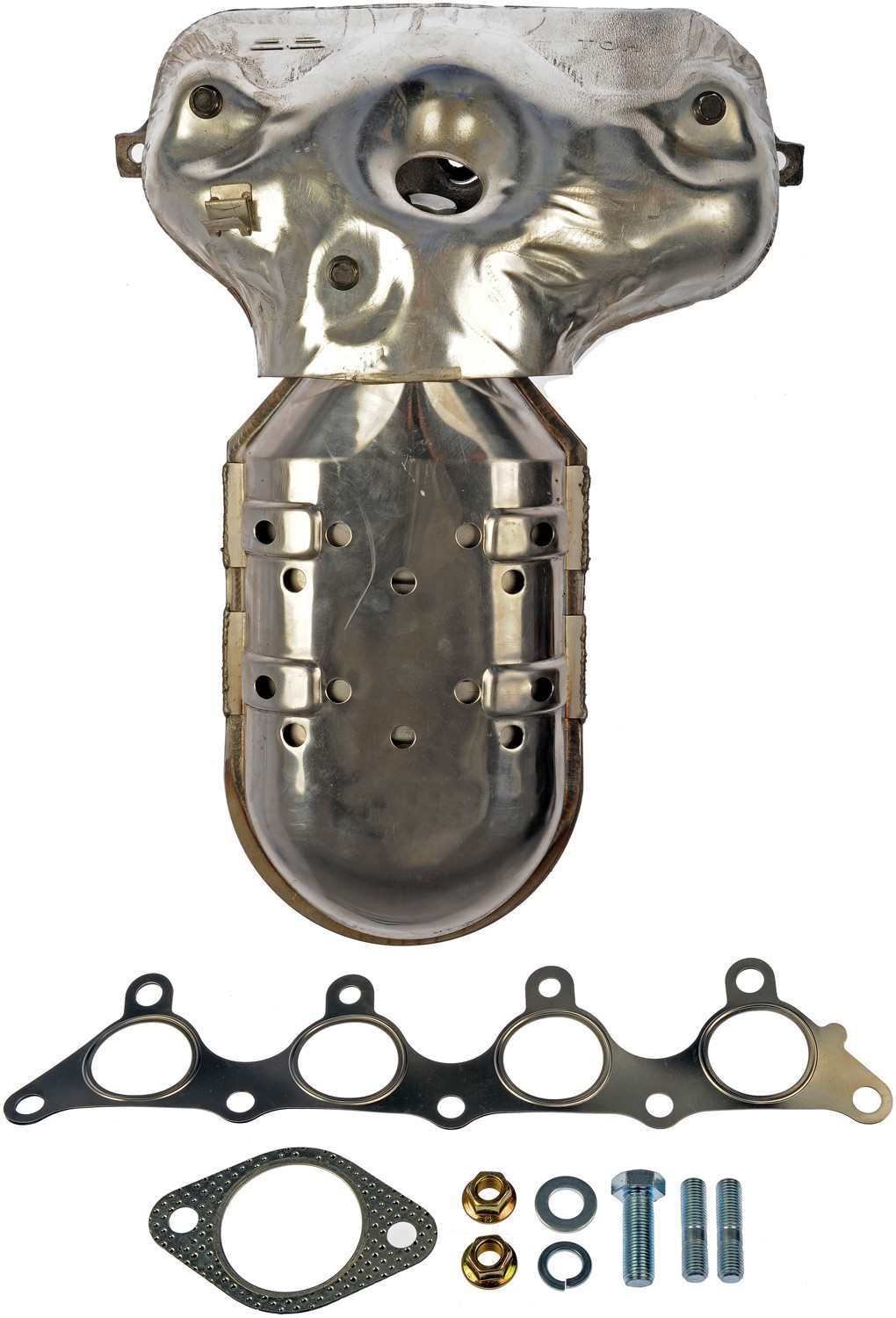 Angle View of Catalytic Converter with Integrated Exhaust Manifold DORMAN 674-885