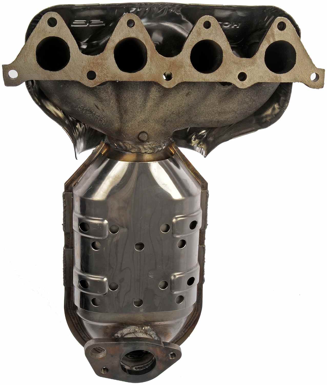 Back View of Catalytic Converter with Integrated Exhaust Manifold DORMAN 674-885