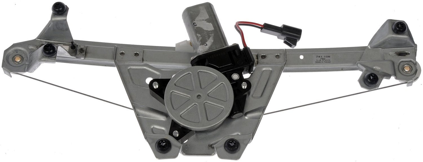 Back View of Rear Left Power Window Motor and Regulator Assembly DORMAN 741-108