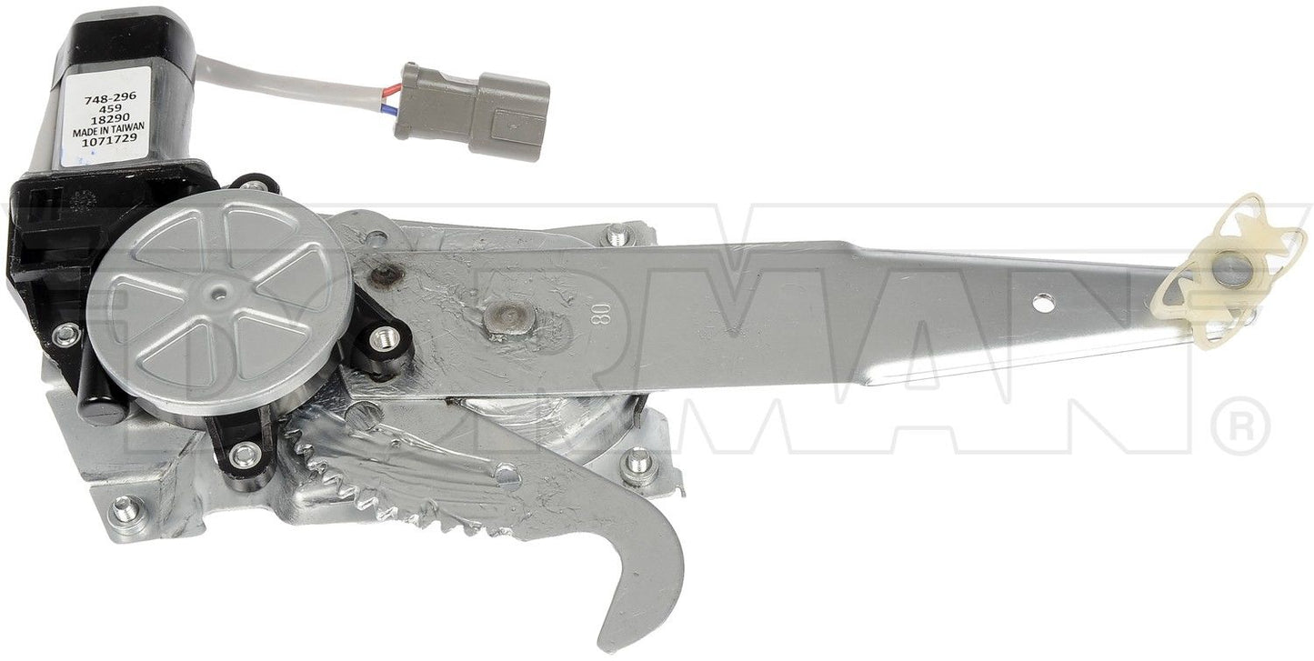 Back View of Rear Left Power Window Motor and Regulator Assembly DORMAN 748-296