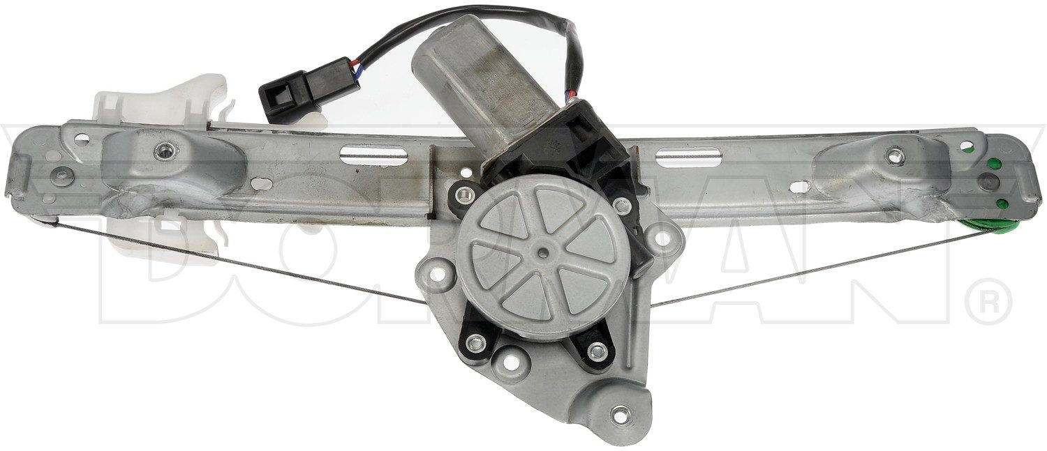 Back View of Rear Left Power Window Motor and Regulator Assembly DORMAN 748-986