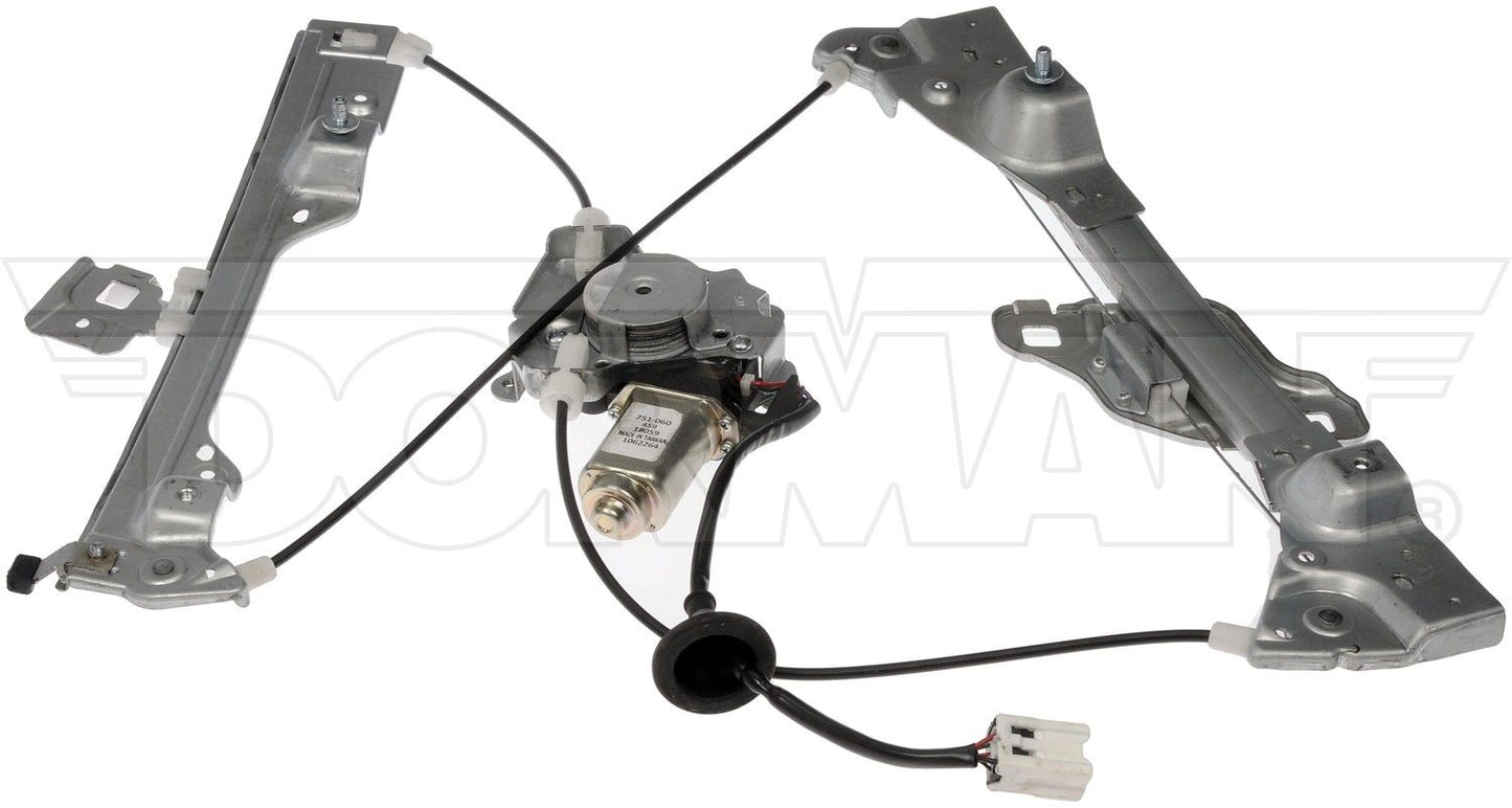 Back View of Front Left Power Window Motor and Regulator Assembly DORMAN 751-060