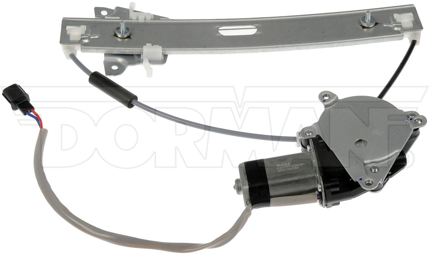 Back View of Rear Right Power Window Motor and Regulator Assembly DORMAN 751-713