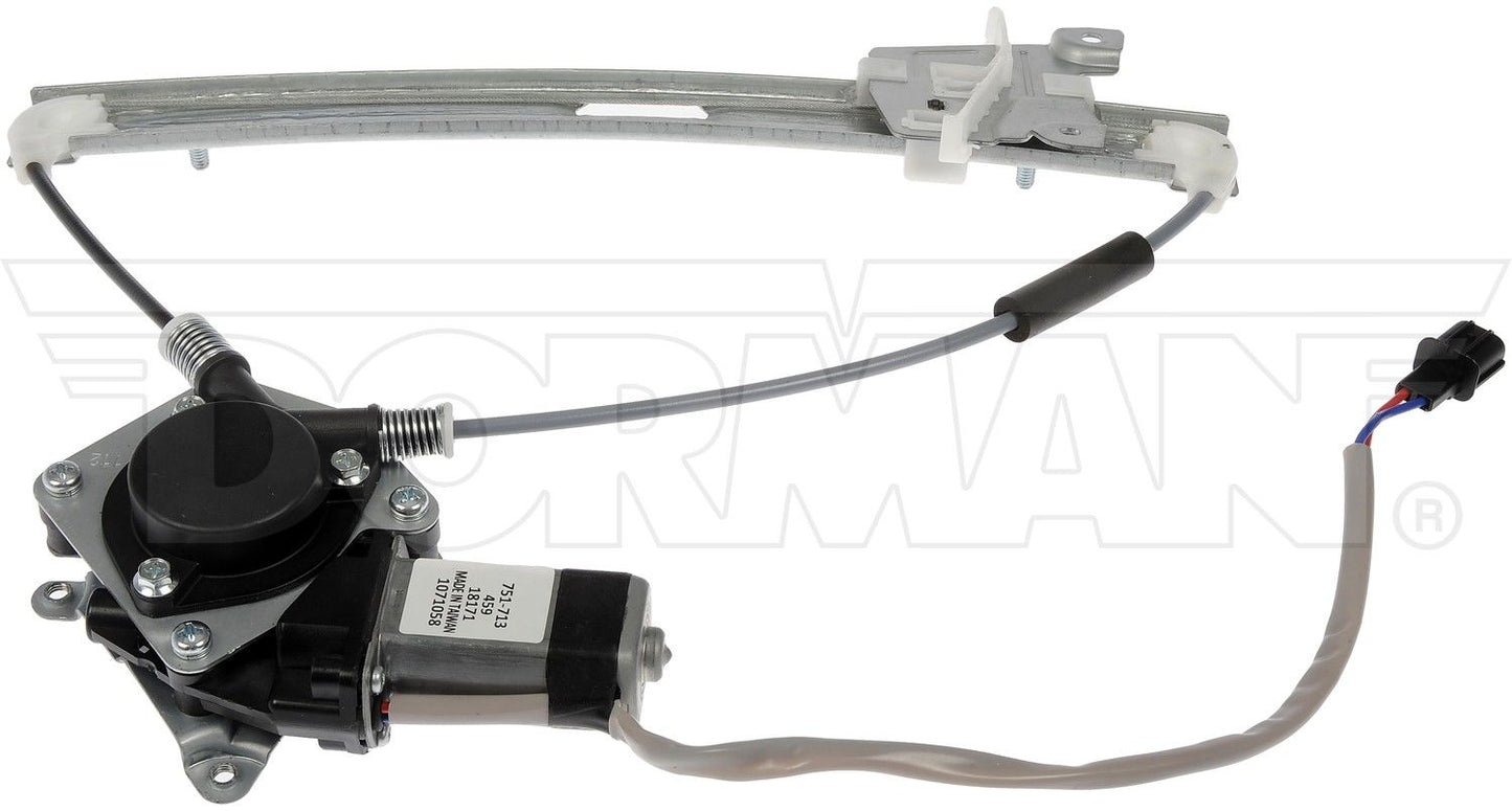 Front View of Rear Right Power Window Motor and Regulator Assembly DORMAN 751-713