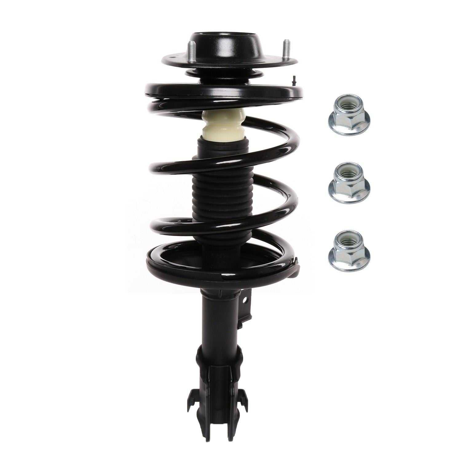 Front View of Front Left Suspension Strut and Coil Spring Assembly PRT 818624