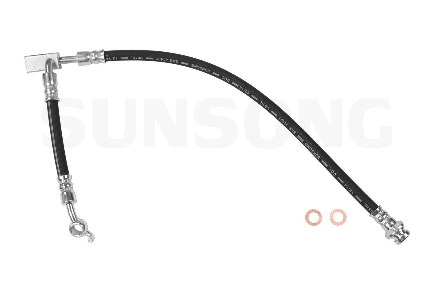 Angle View of Front Left Brake Hydraulic Hose SUNSONG 2201368