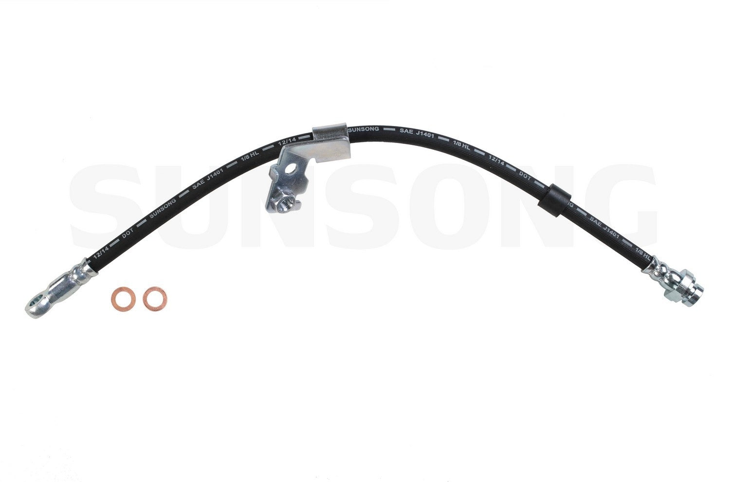 Front View of Front Right Brake Hydraulic Hose SUNSONG 2202602