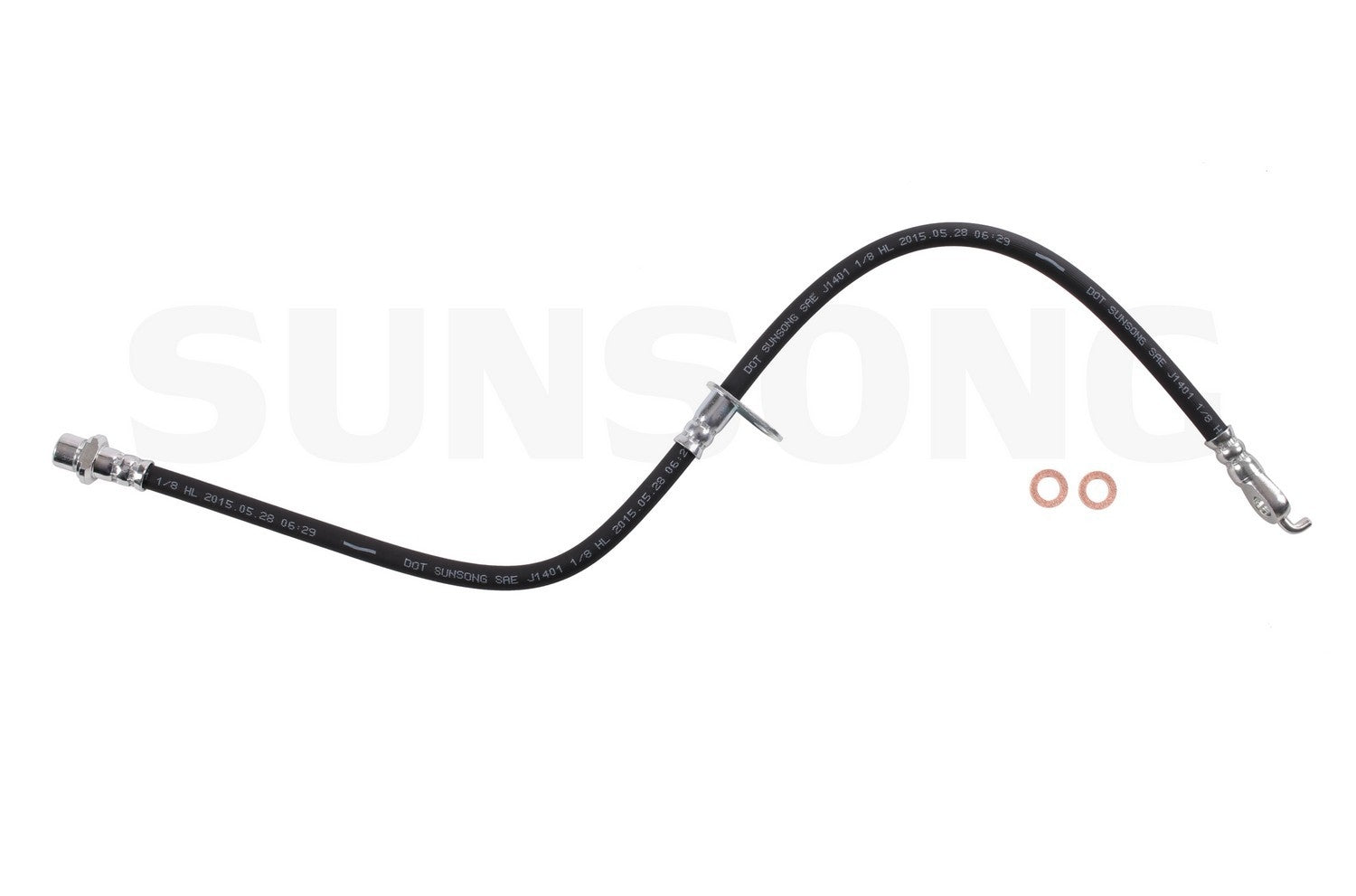 Front View of Front Right Brake Hydraulic Hose SUNSONG 2202987