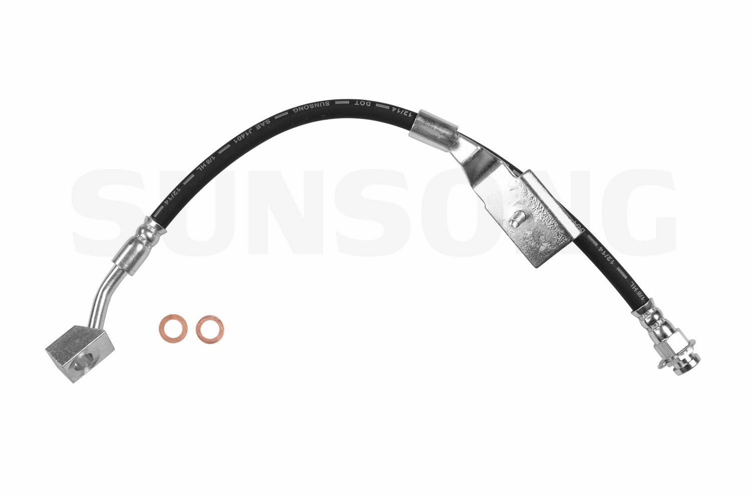 Angle View of Front Left Brake Hydraulic Hose SUNSONG 2203045