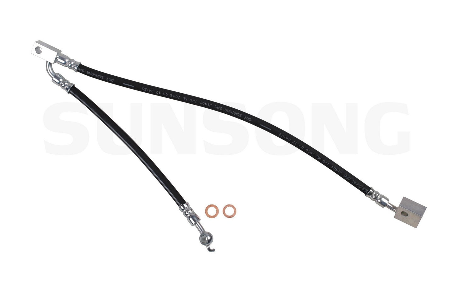 Angle View of Front Left Brake Hydraulic Hose SUNSONG 2206162