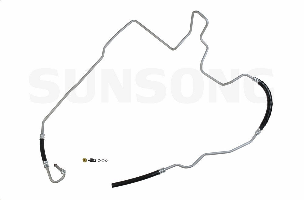 Front View of Power Steering Return Line Hose Assembly SUNSONG 3402405