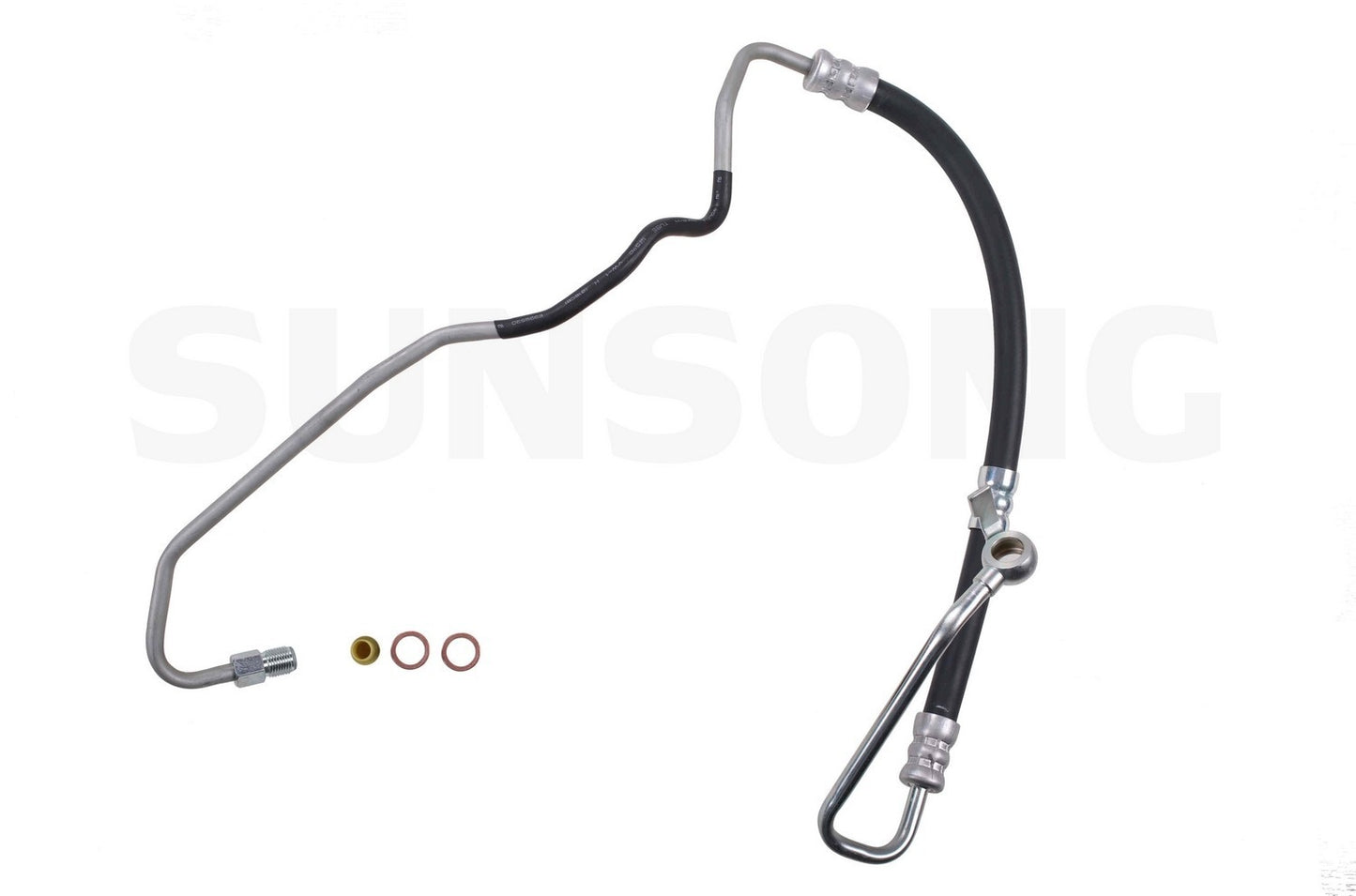 Front View of Power Steering Pressure Line Hose Assembly SUNSONG 3402586