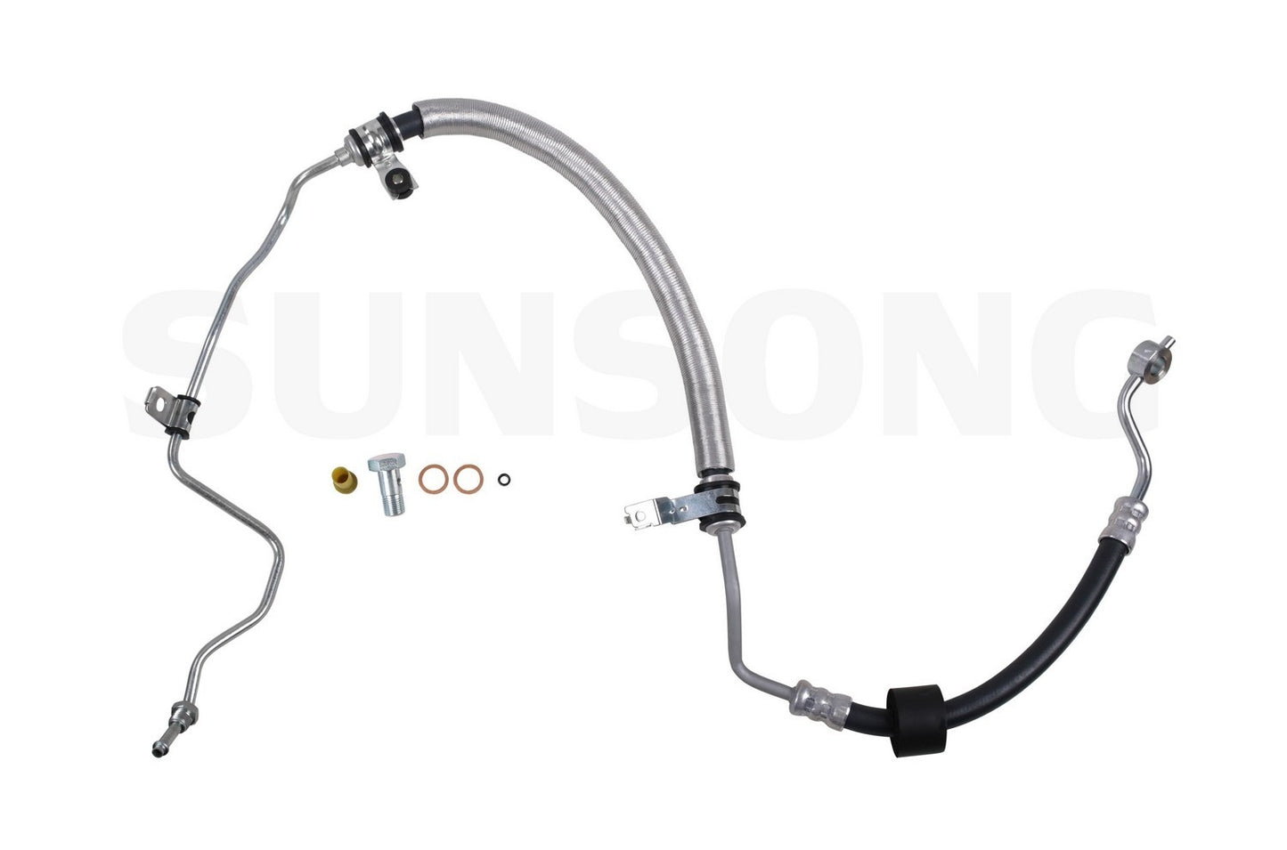 Front View of Power Steering Pressure Line Hose Assembly SUNSONG 3403260