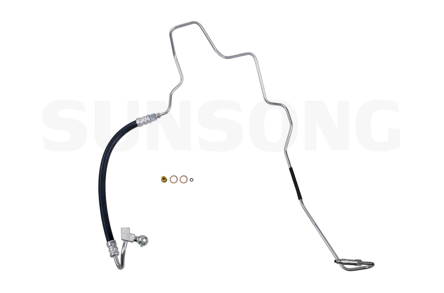 Front View of Power Steering Pressure Line Hose Assembly SUNSONG 3403676