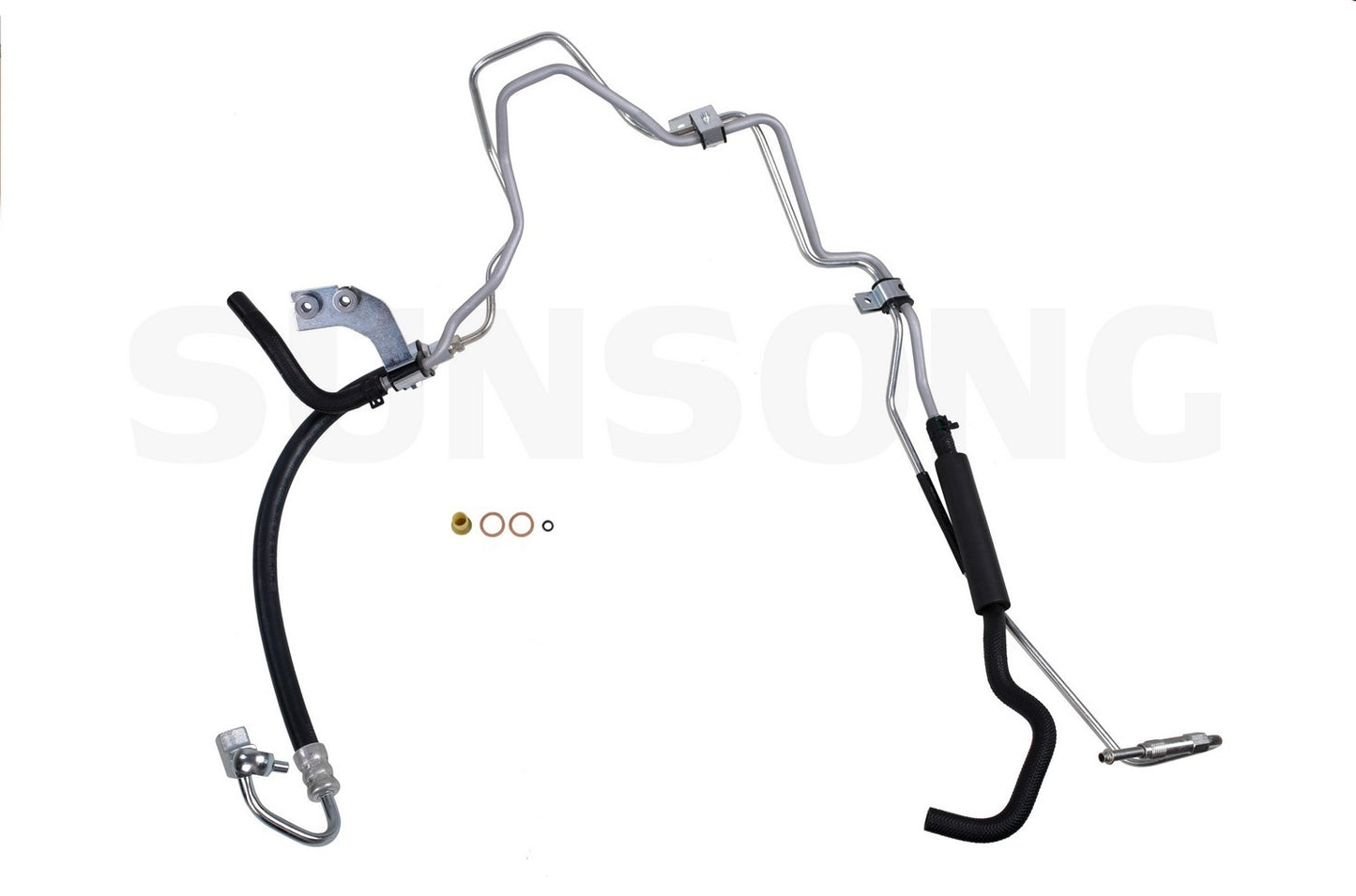 Front View of Power Steering Hose Assembly SUNSONG 3403677