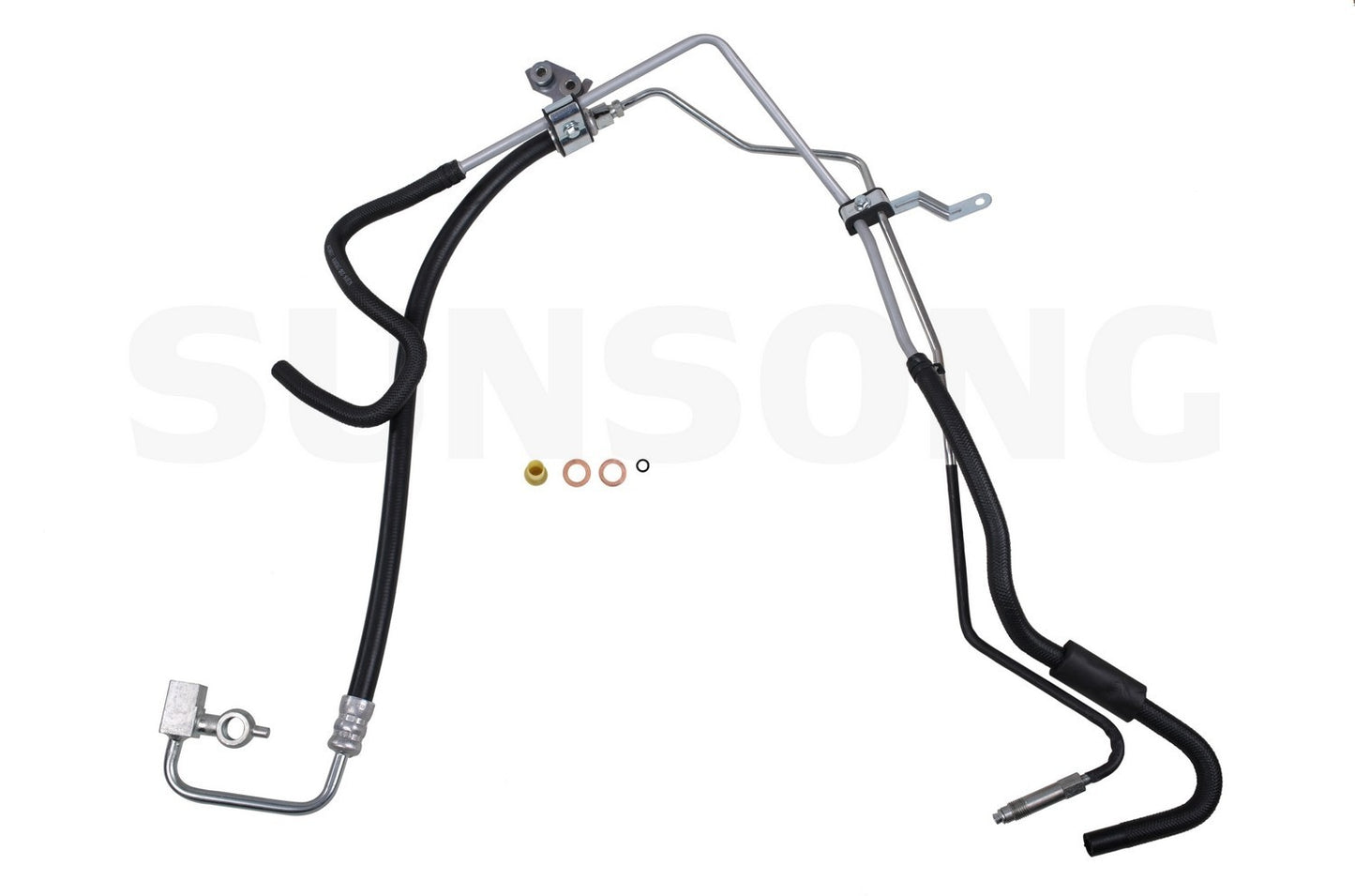 Front View of Power Steering Hose Assembly SUNSONG 3403680