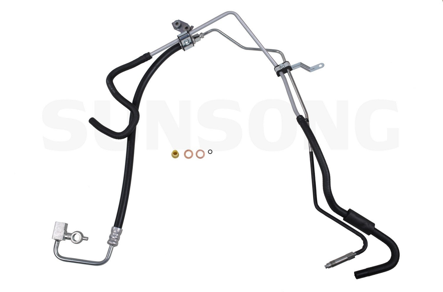 Front View of Power Steering Hose Assembly SUNSONG 3403680